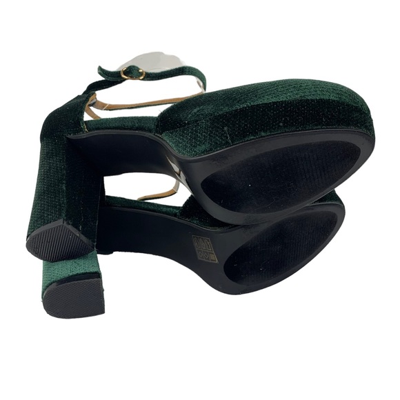 Nyla Velvet Ankle Strap Heels Size 9 - Picture 7 of 9